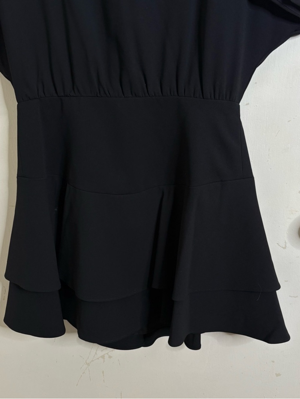 Alice + Olivia Black Mini Dress with Layered Ruffle Skirt - Picture 7 of 14
